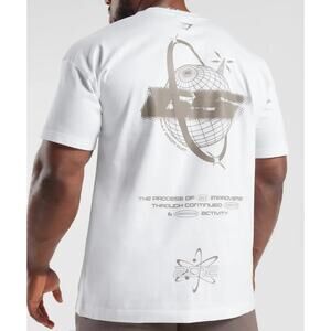 Gymshark Men's Intergalactic Lifting Oversized Heavyweight White T-shirt - XS